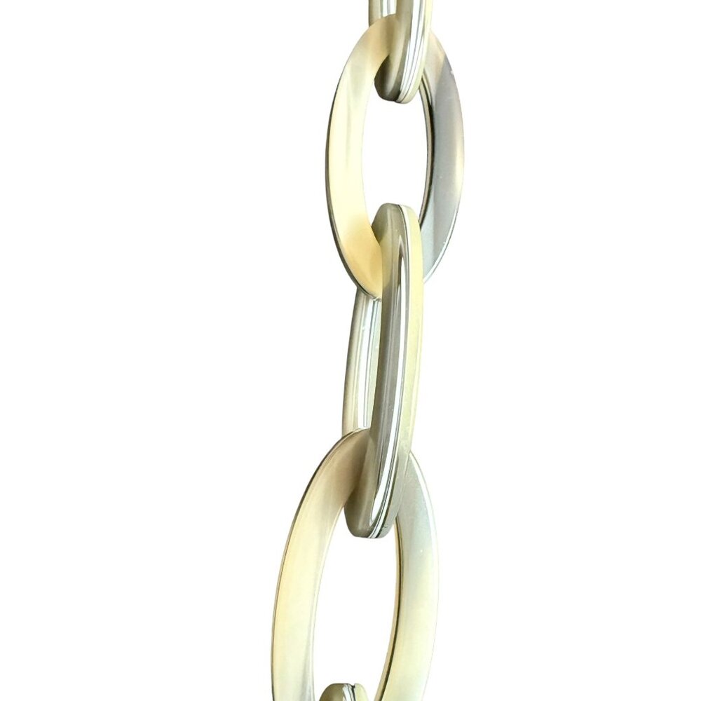 J Crew Oval Link Acrylic Chain Necklace With Ribbon Tie Closure Adjustable - Picture 10 of 13